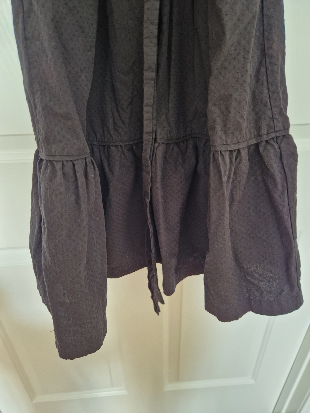 Draper James Black Midi Dress with White Sleeve Embroidery - Picture 3 of 5